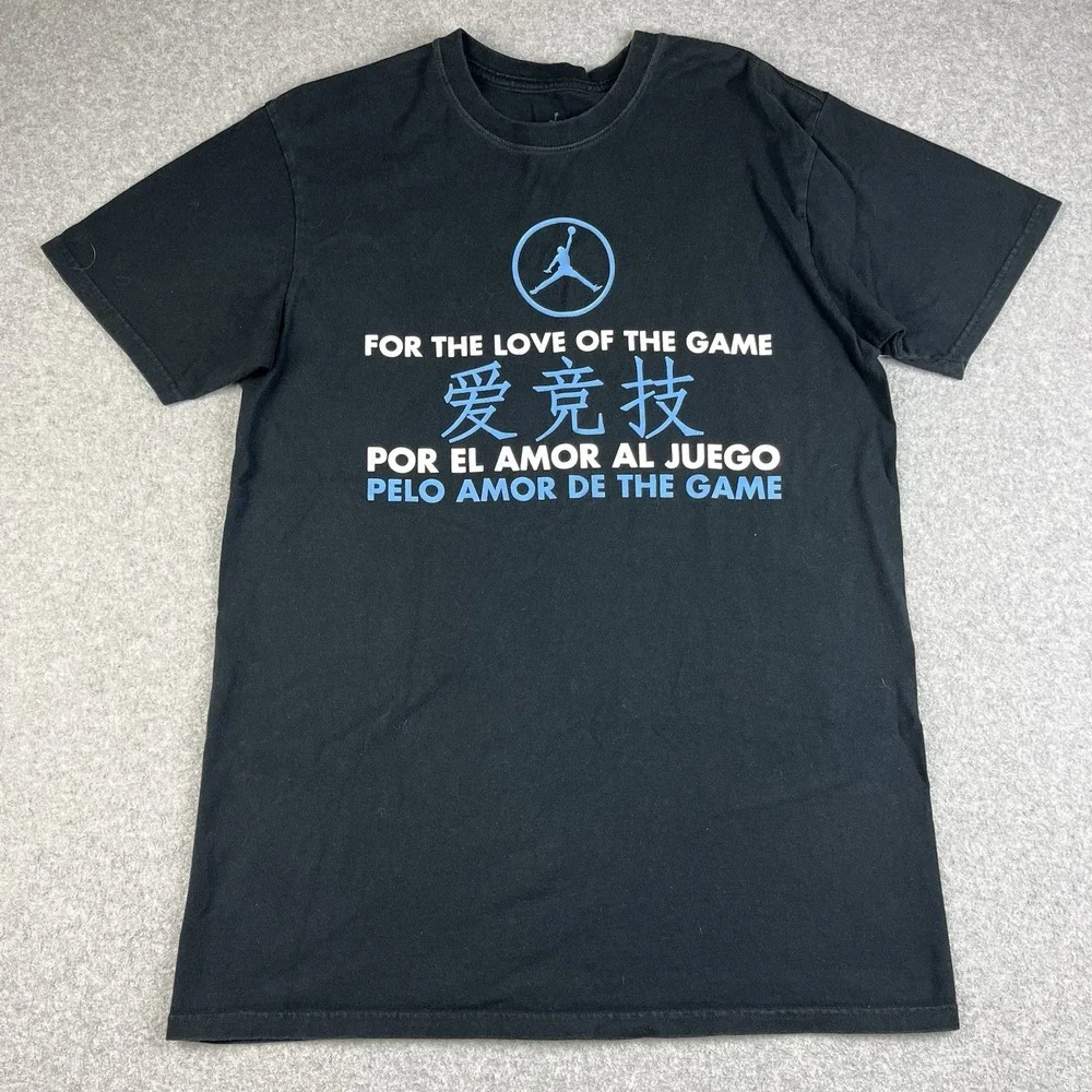 VTG Y2K Jordan‎ Brand T Shirt Mens Large For The Love Of Game Black Basketball